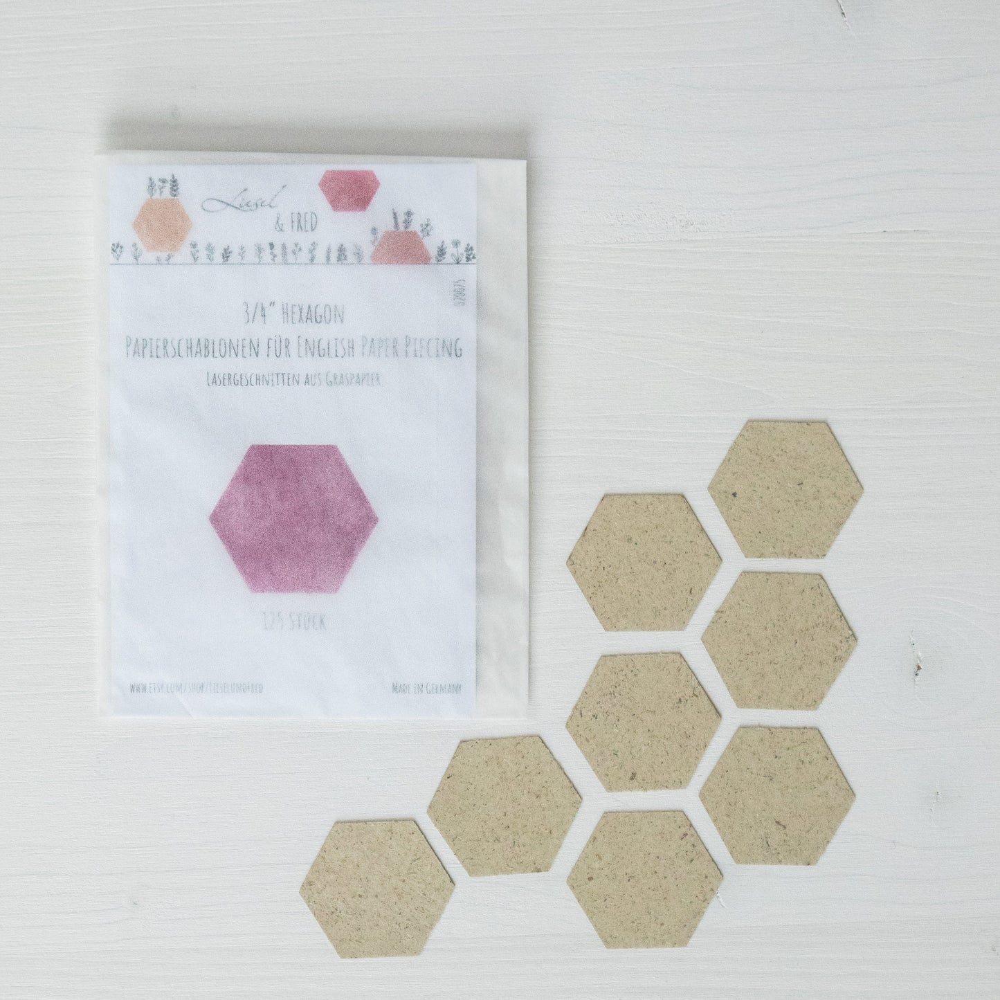 3/4 inch-Hexagon-Papierschablonen (125 Stück) EPP English Paper Piecing Lieseln